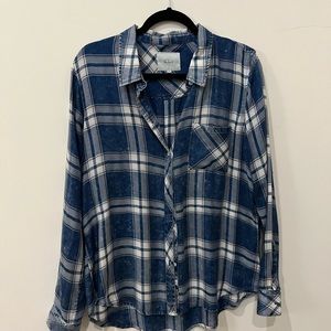 Rails blue plaid shirt size large